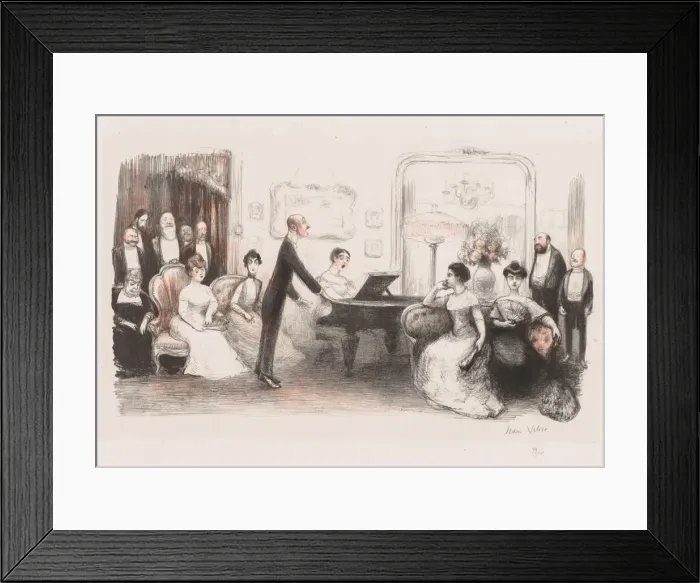 Framed Print : La Soiree Bourgeoise, 1907. Creator: Jean Veber (French, 1868-aft 1907) Framed Print : La Soiree Bourgeoise, 1907. Creator: Jean Veber (French, 1868-aft 1907)