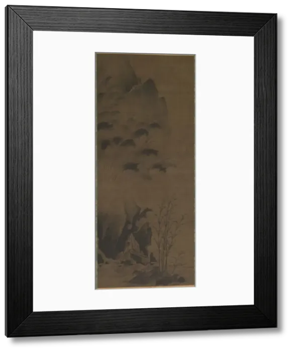 Framed Print : Bamboo in Rain; Bamboo in Wind, early 1500s. Creator: Genga (Japanese) Framed Print : Bamboo in Rain; Bamboo in Wind, early 1500s. Creator: Genga (Japanese)