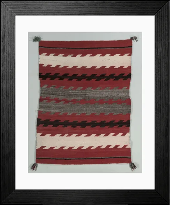 Framed Print : Banded Rug, c. 1890-1900. Creator: Unknown Framed Print : Banded Rug, c. 1890-1900. Creator: Unknown