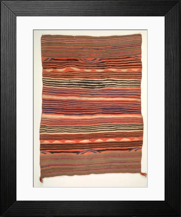 Framed Print : Banded Wearing Blanket (diyugi), c. 1880-1890. Creator: Unknown Framed Print : Banded Wearing Blanket (diyugi), c. 1880-1890. Creator: Unknown