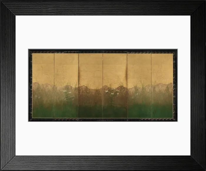 Framed Print : Autumn Evening with Full Moon on Musashino Plain, early 1600s. Creator: Unknown Framed Print : Autumn Evening with Full Moon on Musashino Plain, early 1600s. Creator: Unknown