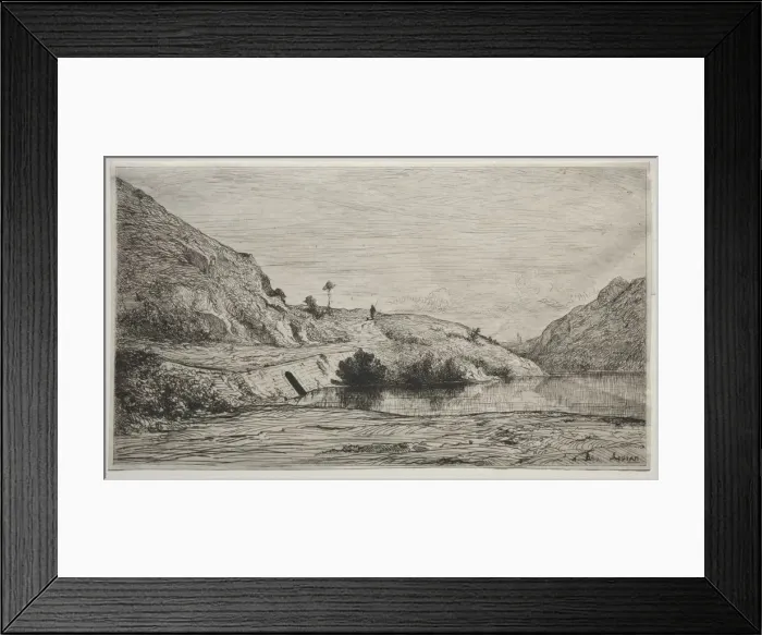 Framed Print : Banks of the Rhone, 1865. Creator: Adolphe Appian (French, 1818-1898) Framed Print : Banks of the Rhone, 1865. Creator: Adolphe Appian (French, 1818-1898)