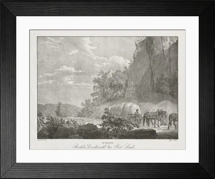 Framed Print : Baiern, Riedels Denkmahl bei Post-Saal. Creator: Jakob Alt (Austrian, 1789-1872) Framed Print : Baiern, Riedels Denkmahl bei Post-Saal. Creator: Jakob Alt (Austrian, 1789-1872)