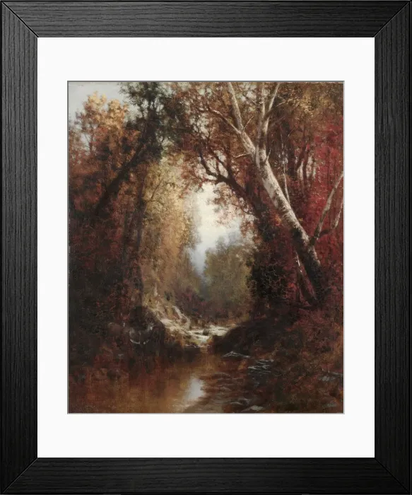 Framed Print : Autumn Scene in the Adirondacks, 1877. Creator: William Hart (American, 1823-1894) Framed Print : Autumn Scene in the Adirondacks, 1877. Creator: William Hart (American, 1823-1894)