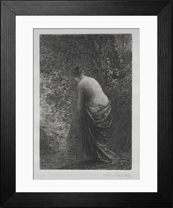 Framed Print : Bather Standing, 1879. Creator: Henri Fantin-Latour (French, 1836-1904) Framed Print : Bather Standing, 1879. Creator: Henri Fantin-Latour (French, 1836-1904)