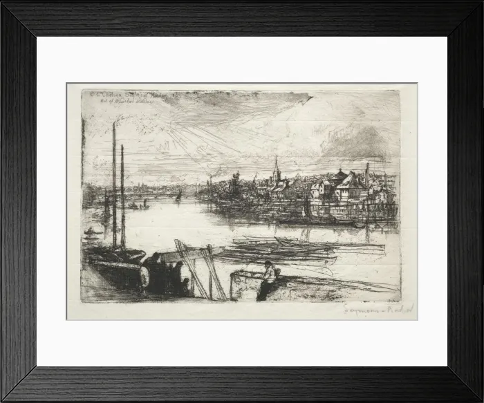 Framed Print : Battersea Reach, 1843. Creator: Francis Seymour Haden (British, 1818-1910) Framed Print : Battersea Reach, 1843. Creator: Francis Seymour Haden (British, 1818-1910)