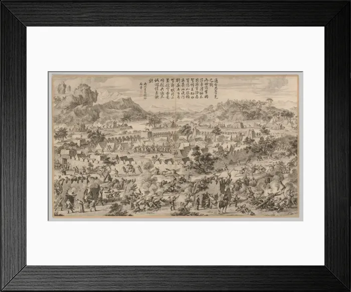 Framed Print : Battle at Tunggushi Luke: from Battle Scenes of the Quelling of the Rebellions... c