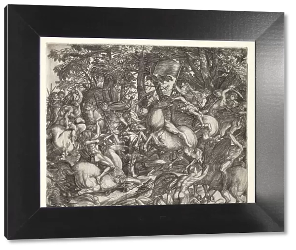 Battle of Naked Men, 1517. Creator: Domenico Campagnola (Italian, 1500-1564)