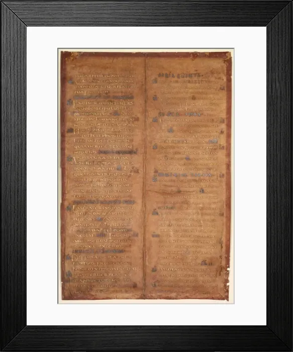 Framed Print : Bifolium Excised from a Carolingian Gradual (recto), c. 830-860. Creator: Unknown Framed Print : Bifolium Excised from a Carolingian Gradual (recto), c. 830-860. Creator: Unknown