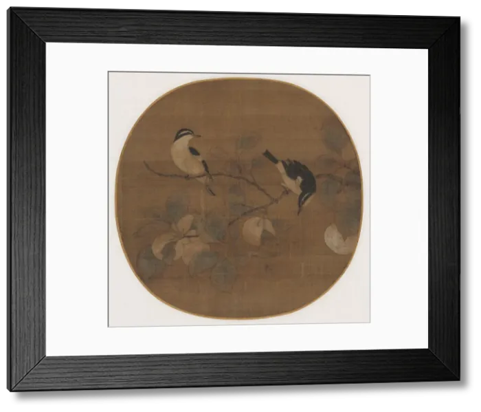 Framed Print : Birds on a Peach Branch, 12th Century. Creator: Unknown Framed Print : Birds on a Peach Branch, 12th Century. Creator: Unknown