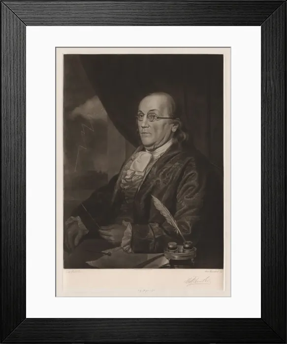 Framed Print : Benjamin Franklin, 1901. Creator: Max Rosenthal (American, 1833-1918) Framed Print : Benjamin Franklin, 1901. Creator: Max Rosenthal (American, 1833-1918)
