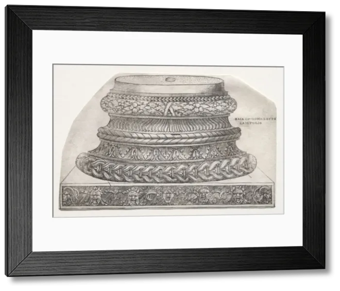 Framed Print : Base and Capital with Putti (base), c. 1525-1550. Creator: Master G. A. with the man-trap (Italian Framed Print : Base and Capital with Putti (base), c. 1525-1550. Creator: Master G. A. with the man-trap (Italian