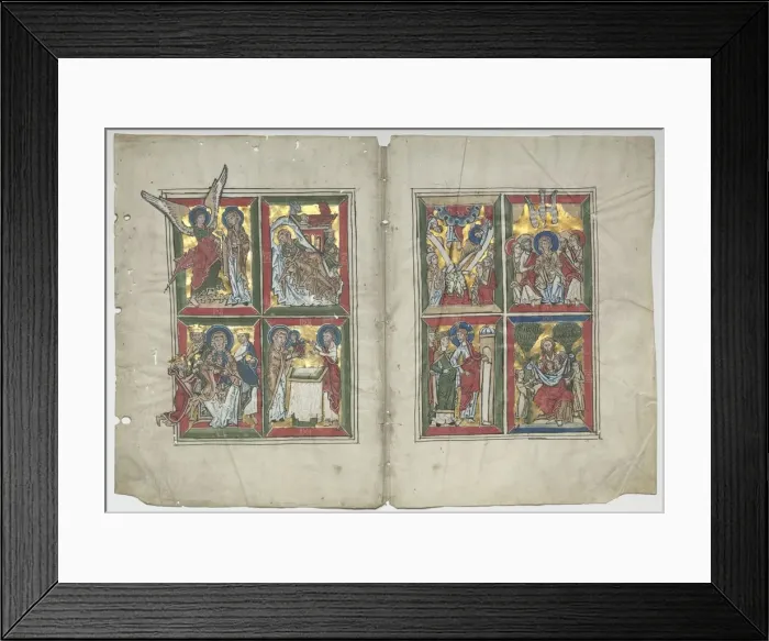 Framed Print : Bifolia with Scenes from the Life of Christ, 1230-1240. Creator: Unknown Framed Print : Bifolia with Scenes from the Life of Christ, 1230-1240. Creator: Unknown