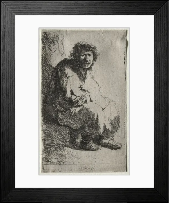 Framed Print : Beggar Seated on a Bank, 1630. Creator: Rembrandt van Rijn (Dutch, 1606-1669) Framed Print : Beggar Seated on a Bank, 1630. Creator: Rembrandt van Rijn (Dutch, 1606-1669)