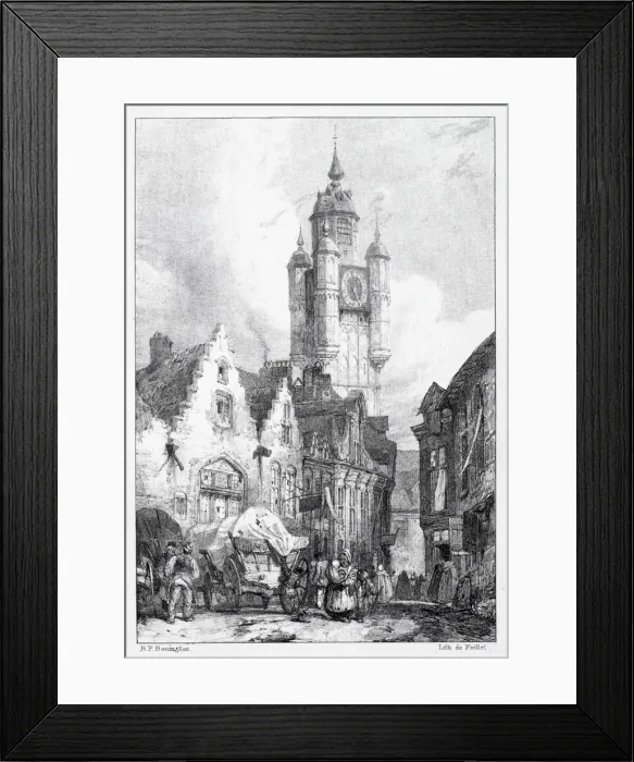Framed Print : Bergues: La Tour du marche, 1824. Creator: Richard Parkes Bonington (British, 1802-1828) Framed Print : Bergues: La Tour du marche, 1824. Creator: Richard Parkes Bonington (British, 1802-1828)