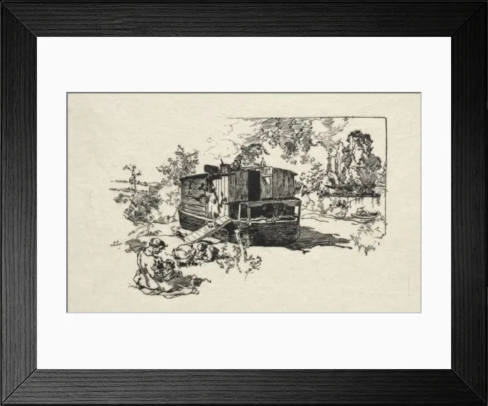 Framed Print : Bateau logement. Creator: Auguste Louis Lepere (French, 1849-1918) Framed Print : Bateau logement. Creator: Auguste Louis Lepere (French, 1849-1918)