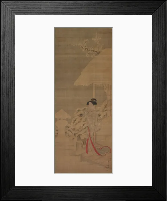 Framed Print : Beauty (Bijin) in the Snow, late 18th-early 19th century. Creator: Kokan Shiba (Japanese Framed Print : Beauty (Bijin) in the Snow, late 18th-early 19th century. Creator: Kokan Shiba (Japanese