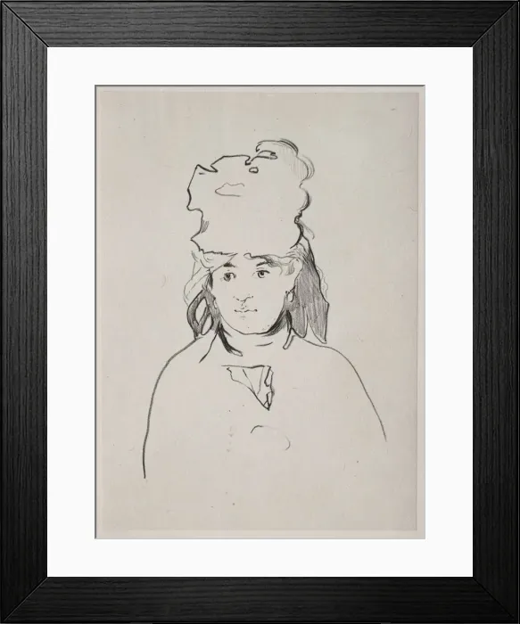 Framed Print : Berthe Morisot, 1872. Creator: Edouard Manet (French, 1832-1883) Framed Print : Berthe Morisot, 1872. Creator: Edouard Manet (French, 1832-1883)
