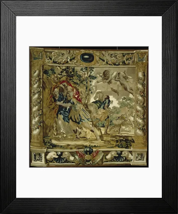 Framed Print : Dido and Aeneas seek shelter from a storm, 1679. Creator: Giovanni Francesco Romanelli (Italian Framed Print : Dido and Aeneas seek shelter from a storm, 1679. Creator: Giovanni Francesco Romanelli (Italian