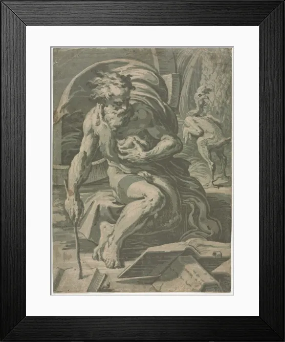 Framed Print : Diogenes, c. 1524-1527. Creator: Ugo da Carpi (Italian, c. 1479-c. 1532) Framed Print : Diogenes, c. 1524-1527. Creator: Ugo da Carpi (Italian, c. 1479-c. 1532)