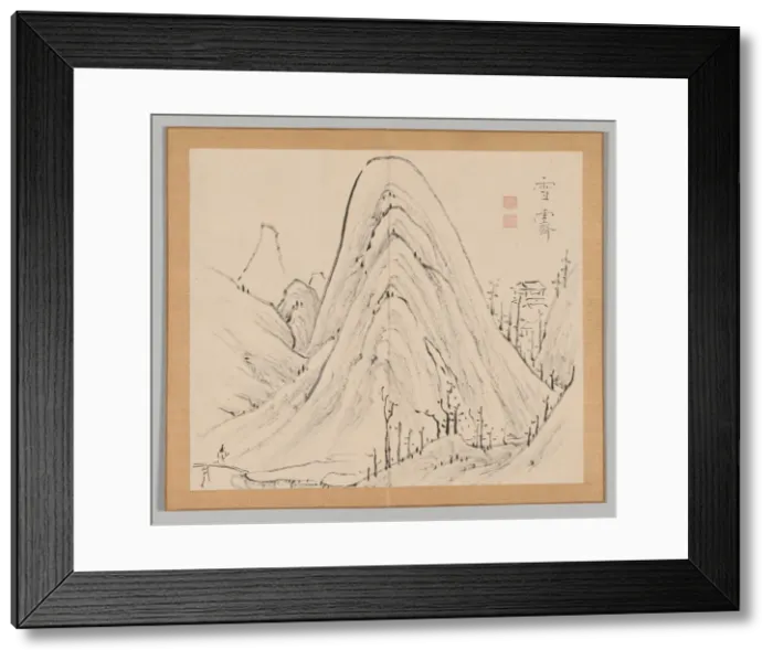Framed Print : Double Album of Landscape Studies after Ikeno Taiga, Volume 1 (leaf 33), 18th century Framed Print : Double Album of Landscape Studies after Ikeno Taiga, Volume 1 (leaf 33), 18th century
