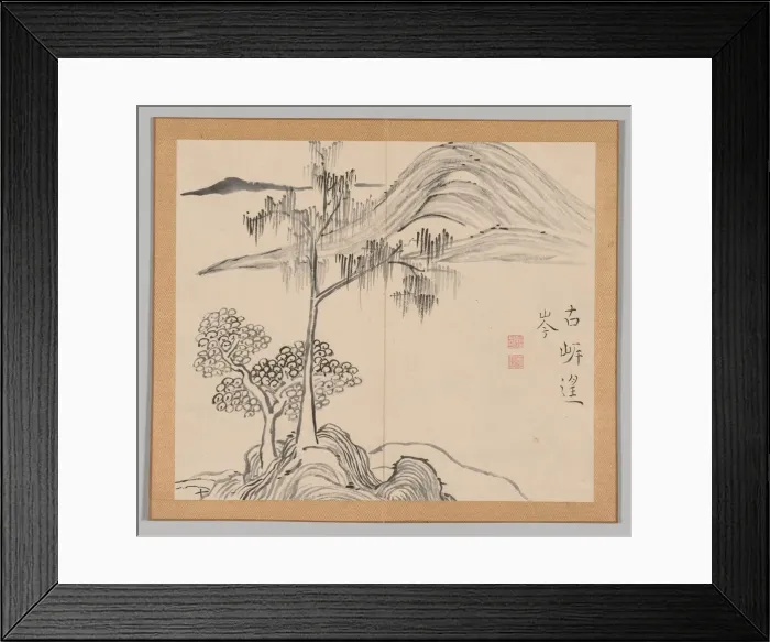 Framed Print : Double Album of Landscape Studies after Ikeno Taiga, Volume 1 (leaf 36), 18th century Framed Print : Double Album of Landscape Studies after Ikeno Taiga, Volume 1 (leaf 36), 18th century