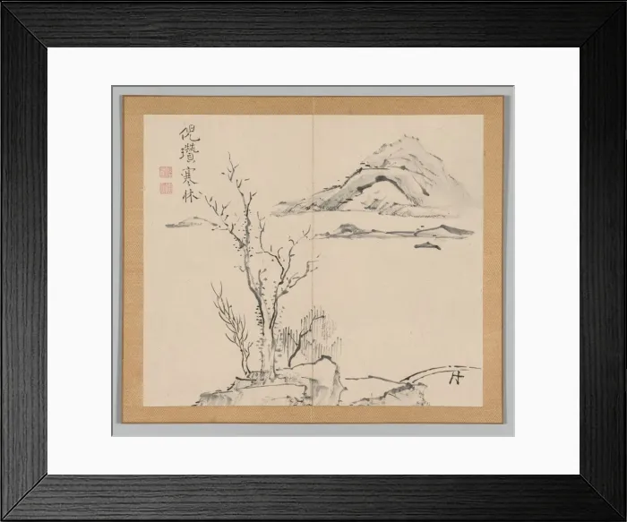 Framed Print : Double Album of Landscape Studies after Ikeno Taiga, Volume 2 (leaf 11), 18th century Framed Print : Double Album of Landscape Studies after Ikeno Taiga, Volume 2 (leaf 11), 18th century
