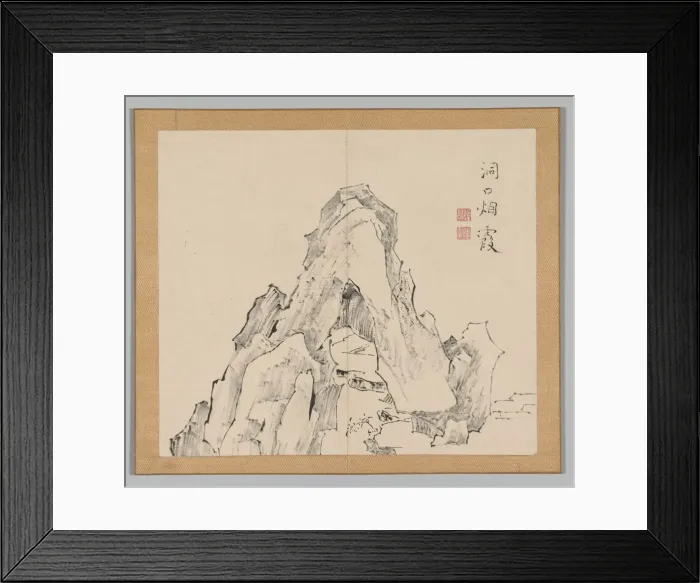 Framed Print : Double Album of Landscape Studies after Ikeno Taiga, Volume 2 (leaf 20), 18th century Framed Print : Double Album of Landscape Studies after Ikeno Taiga, Volume 2 (leaf 20), 18th century