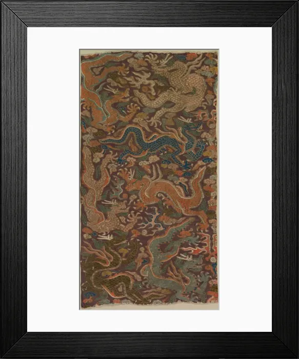 Framed Print : Dragons Chasing Flaming Pearls, 1200s or earlier. Creator: Unknown Framed Print : Dragons Chasing Flaming Pearls, 1200s or earlier. Creator: Unknown