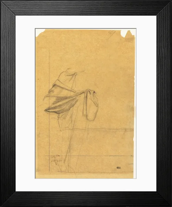 Framed Print : Drapery Study, second half 1800s. Creator: Pierre Puvis de Chavannes (French, 1824-1898) Framed Print : Drapery Study, second half 1800s. Creator: Pierre Puvis de Chavannes (French, 1824-1898)
