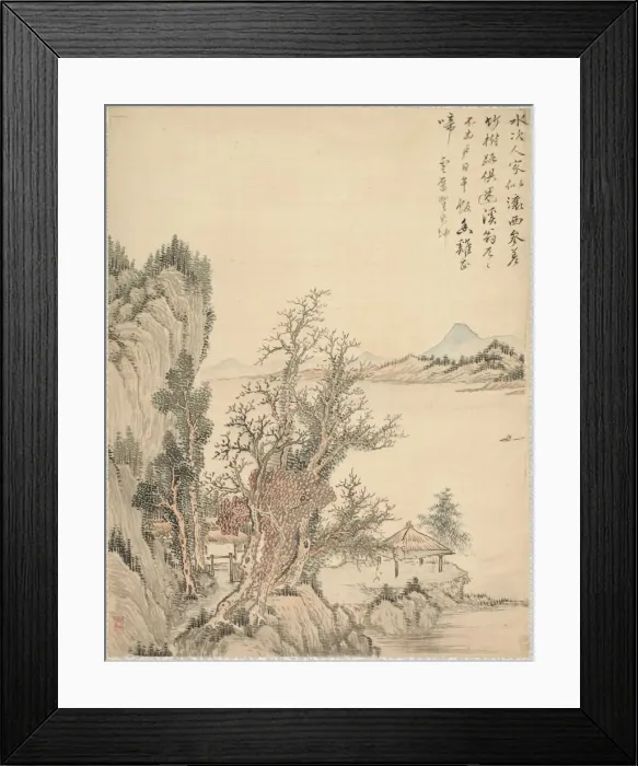 Framed Print : Dwelling by the Shore, 1847. Creator: Tsubaki Chinzan (Japanese, 1801-1854) Framed Print : Dwelling by the Shore, 1847. Creator: Tsubaki Chinzan (Japanese, 1801-1854)