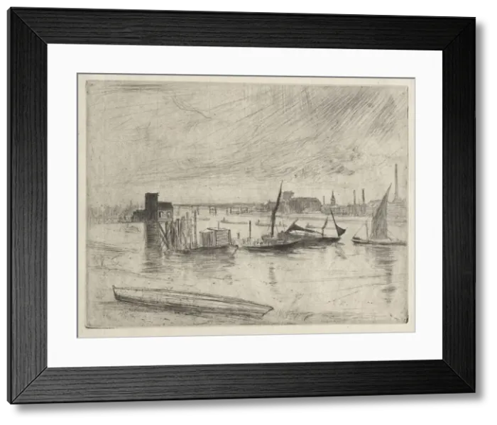Framed Print : Early Morning Battersea, 1861. Creator: James McNeill Whistler (American, 1834-1903) Framed Print : Early Morning Battersea, 1861. Creator: James McNeill Whistler (American, 1834-1903)