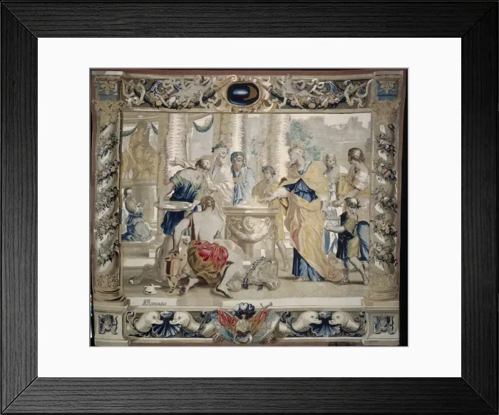 Framed Print : Dido Sacrifices to Juno, the Goddess of Marriage, 1679. Creator: Giovanni Francesco Romanelli Framed Print : Dido Sacrifices to Juno, the Goddess of Marriage, 1679. Creator: Giovanni Francesco Romanelli