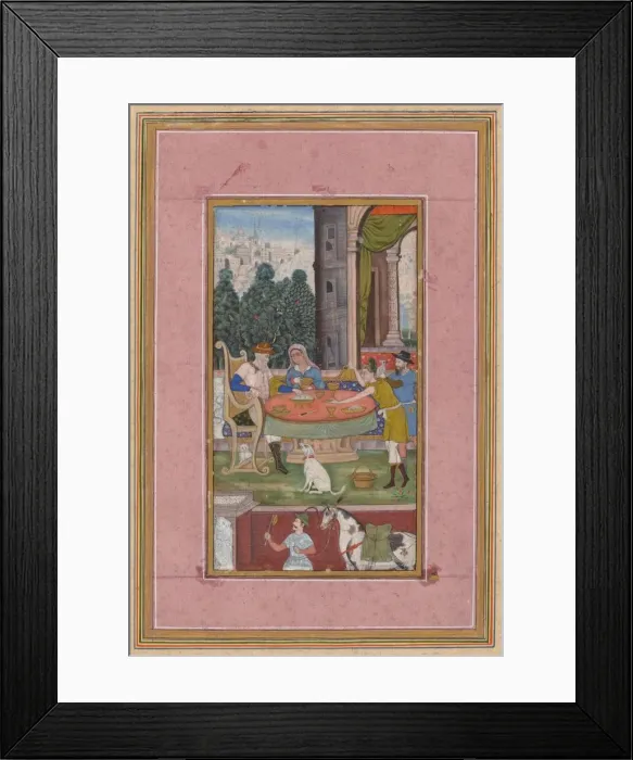 Framed Print : Dining Scene with European Elements, c. 1590. Creator: Unknown Framed Print : Dining Scene with European Elements, c. 1590. Creator: Unknown