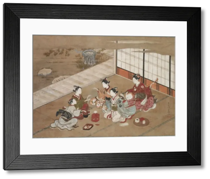 Framed Print : Playing the Hand Game, c. 1760. Creator: Yasumasa Hasegawa (Japanese) Framed Print : Playing the Hand Game, c. 1760. Creator: Yasumasa Hasegawa (Japanese)