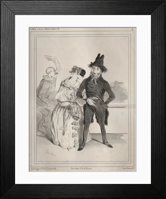 Framed Print : Pochades de carnaval: Cest singulier! elle me dit que je suis Philibert Desormeaux… Framed Print : Pochades de carnaval: Cest singulier! elle me dit que je suis Philibert Desormeaux…