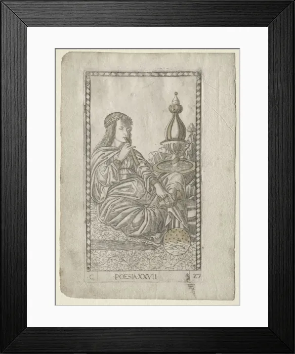Framed Print : Poetry (from the Tarocchi, series C: Liberal Arts, #27), before 1467 Framed Print : Poetry (from the Tarocchi, series C: Liberal Arts, #27), before 1467