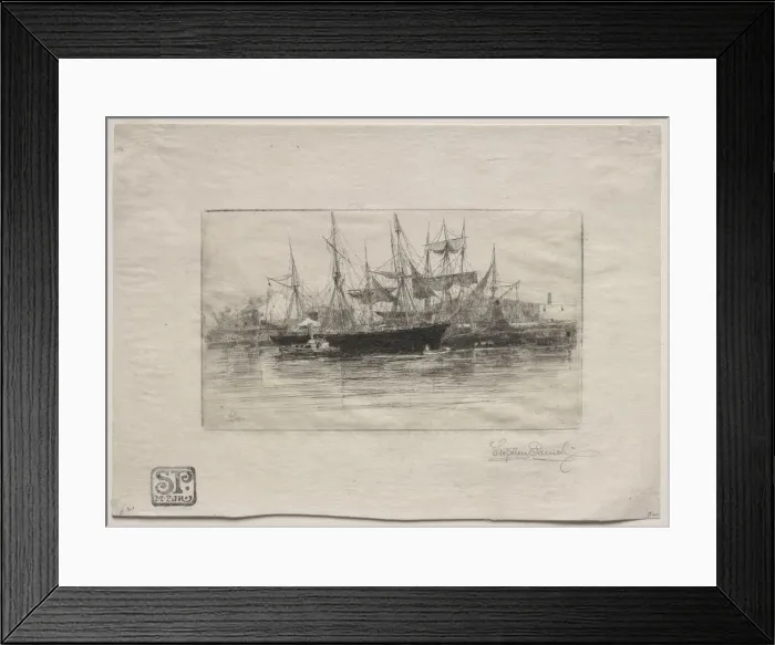 Framed Print : Point Breeze Oil Wharves, 1880. Creator: Stephen Parrish (American, 1846-1938) Framed Print : Point Breeze Oil Wharves, 1880. Creator: Stephen Parrish (American, 1846-1938)