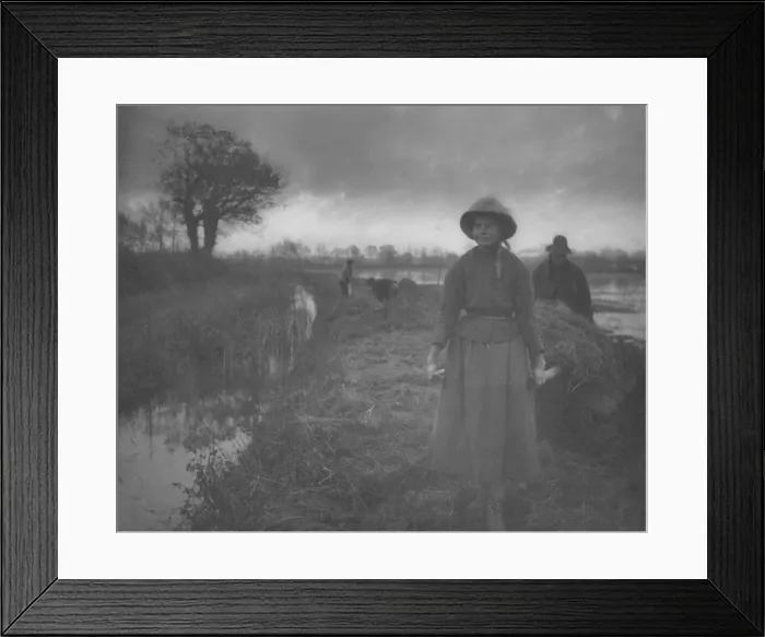 Framed Print : Poling the Marsh Hay, 1886. Creator: Peter Henry Emerson (British, 1856-1936); Sampson Low