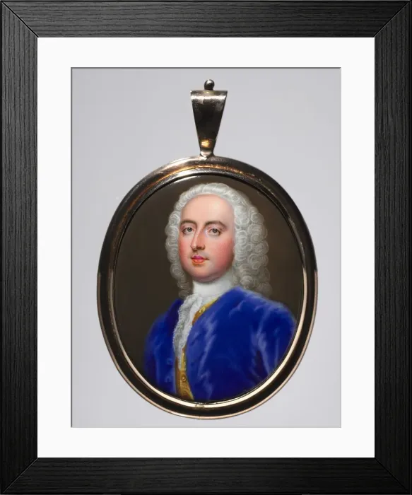 Framed Print : Portrait of a Man, c. 1735. Creator: Christian Friedrich Zincke (German, 1683 / 85-1767) Framed Print : Portrait of a Man, c. 1735. Creator: Christian Friedrich Zincke (German, 1683 / 85-1767)