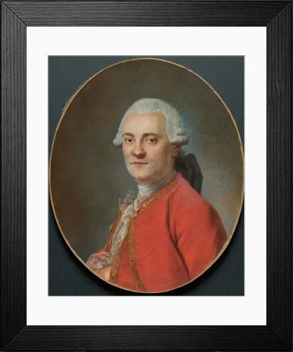 Framed Print : Portrait of a Man. Creator: Maurice Quentin de La Tour (French, 1704-1788) Framed Print : Portrait of a Man. Creator: Maurice Quentin de La Tour (French, 1704-1788)