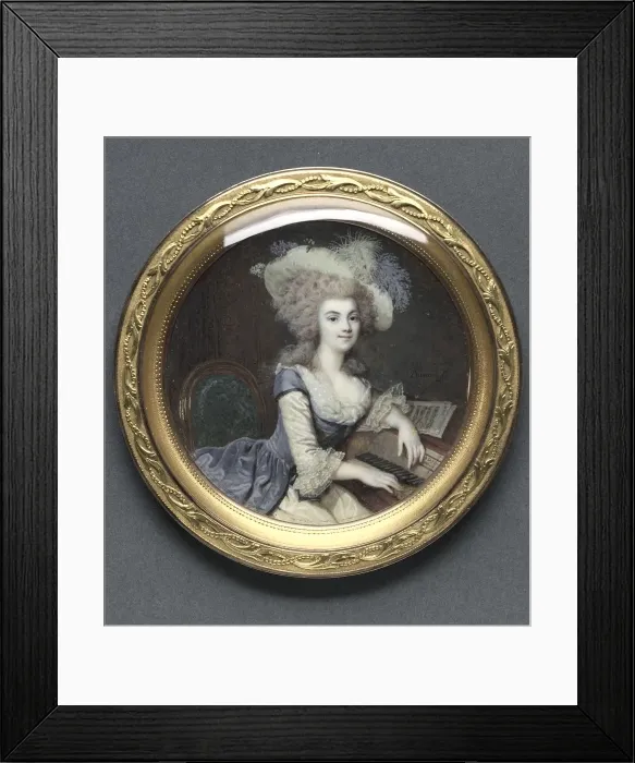 Framed Print : Portrait of a Woman at a Harpsichord, c. 1788. Creator: Francois Dumont (French, 1751-1831) Framed Print : Portrait of a Woman at a Harpsichord, c. 1788. Creator: Francois Dumont (French, 1751-1831)