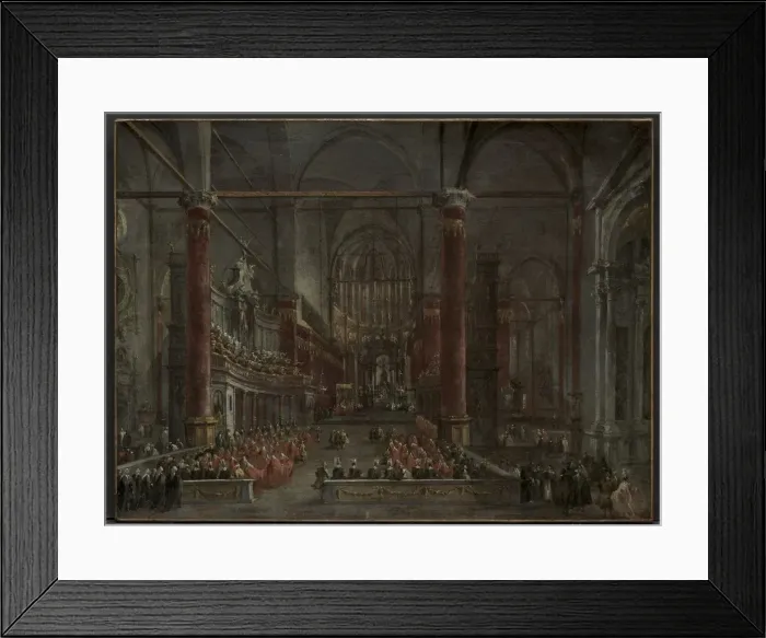Framed Print : Pontifical Ceremony in SS. Giovanni e Paolo, Venice, 1782, c. 1783. Creator: Francesco Guardi Framed Print : Pontifical Ceremony in SS. Giovanni e Paolo, Venice, 1782, c. 1783. Creator: Francesco Guardi