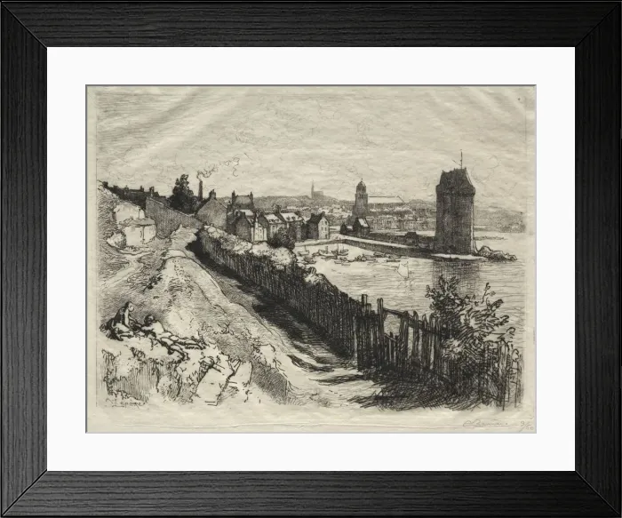 Framed Print : Porte de St. Servan. Creator: Auguste Louis Lepere (French, 1849-1918) Framed Print : Porte de St. Servan. Creator: Auguste Louis Lepere (French, 1849-1918)