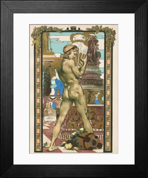 Framed Print : Porteur dAmphore, 1899. Creator: Maurice Desvallieres (French, 1857-1926); Imprimerie Framed Print : Porteur dAmphore, 1899. Creator: Maurice Desvallieres (French, 1857-1926); Imprimerie