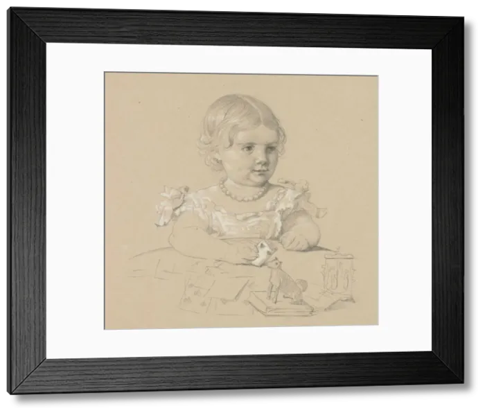 Framed Print : Portrait of a Child, 1800s. Creator: Henri Lehmann (French, 1814-1882) Framed Print : Portrait of a Child, 1800s. Creator: Henri Lehmann (French, 1814-1882)