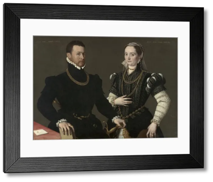 Framed Print : Portrait of a Couple, c. 1580-1588. Creator: Unknown Framed Print : Portrait of a Couple, c. 1580-1588. Creator: Unknown
