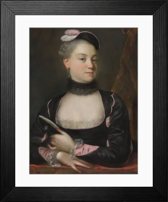 Framed Print : Portrait of a French Actress, c. 1746. Creator: Jacques-Charles Allais (French, c Framed Print : Portrait of a French Actress, c. 1746. Creator: Jacques-Charles Allais (French, c