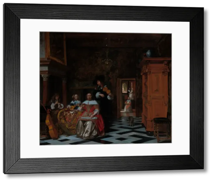 Framed Print : Portrait of a Family Playing Music, 1663. Creator: Pieter de Hooch (Dutch, 1629-1684) Framed Print : Portrait of a Family Playing Music, 1663. Creator: Pieter de Hooch (Dutch, 1629-1684)