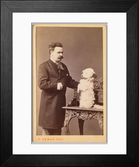 Framed Print : Portrait of a Man and His Dog, c. 1880. Creator: Pascal Sebah (Turkish, 1823-1886) Framed Print : Portrait of a Man and His Dog, c. 1880. Creator: Pascal Sebah (Turkish, 1823-1886)